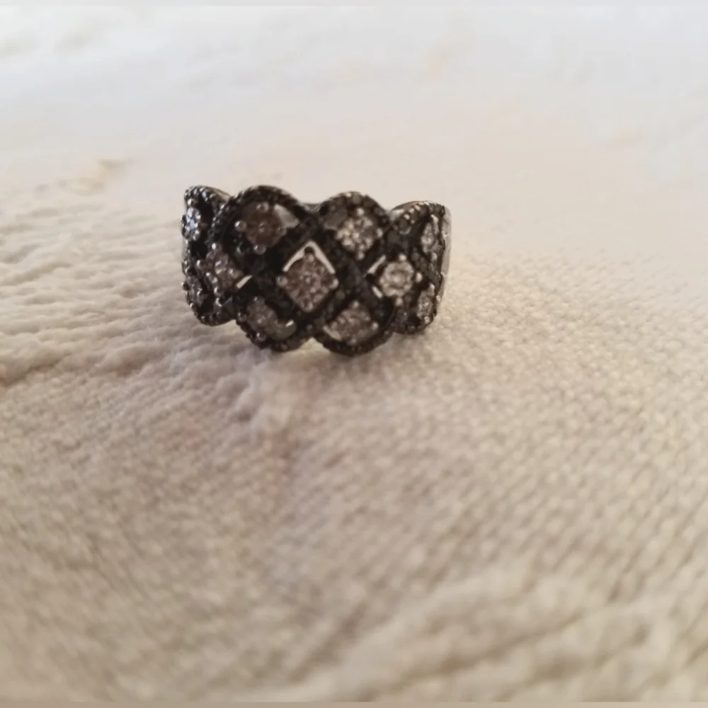 Diamond chip 925 ring - Picture 1 of 6